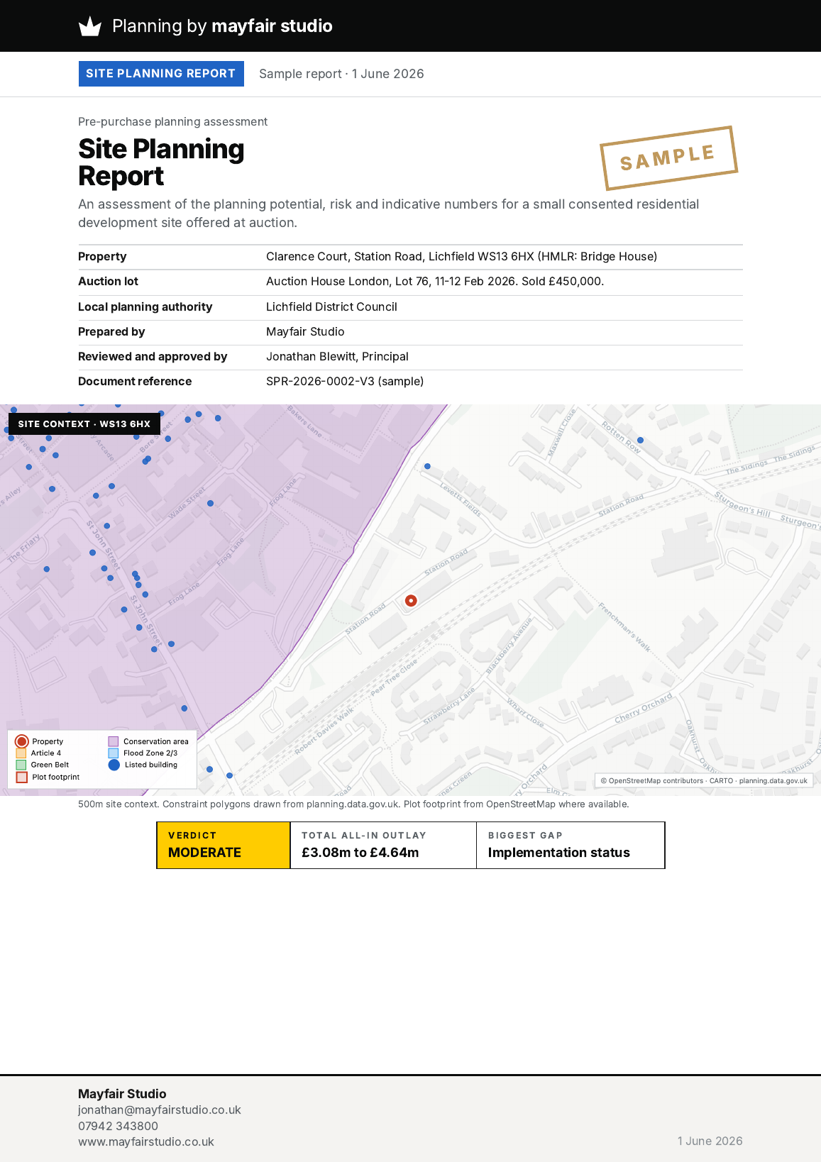 Lichfield, Staffordshire Pro Report cover