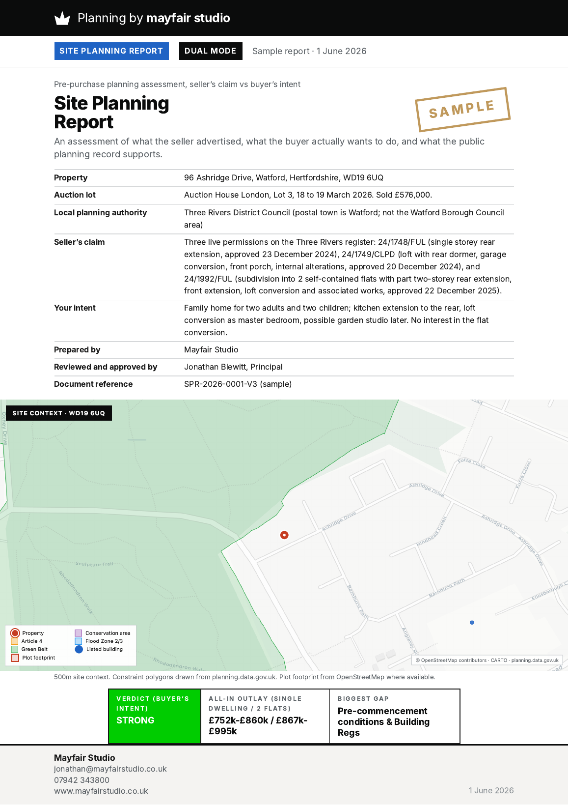 South Oxhey, Hertfordshire Pro Report cover